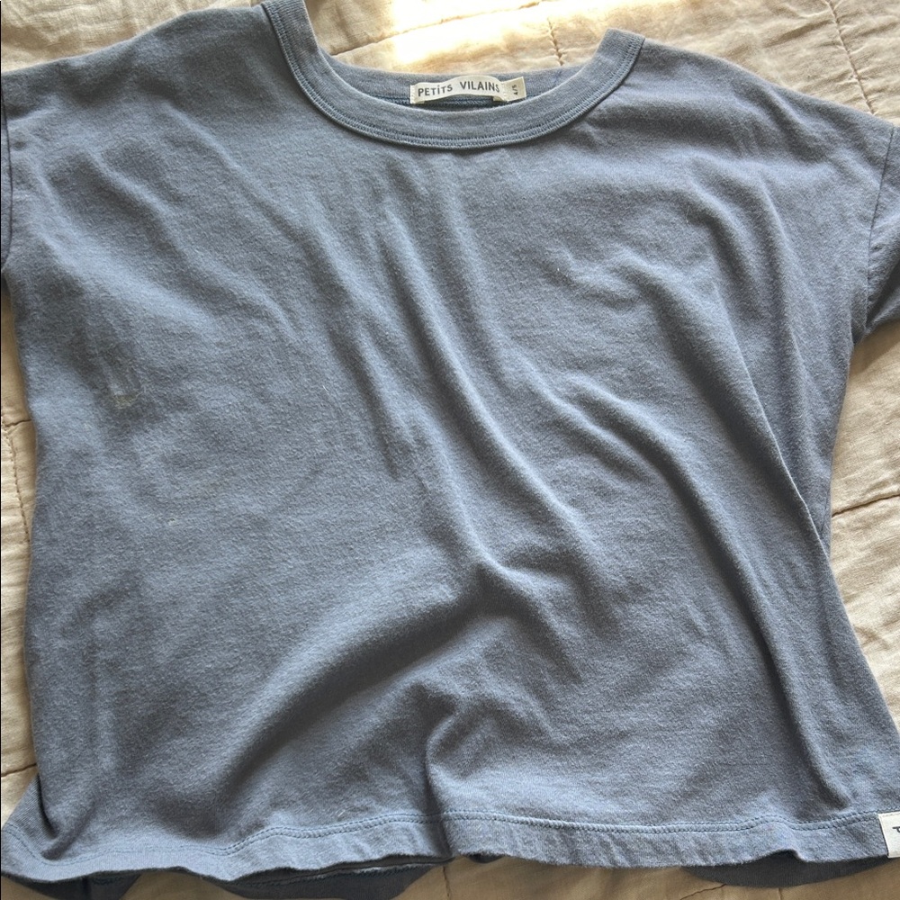 Petits Vilains boxy tee dusty blue